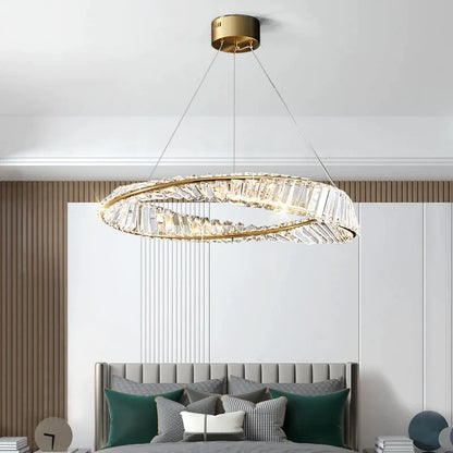 DecorBites™ Crystal Ring Light: Postmodern Round Chandelier for Living Room, Bedroom, Dining Room