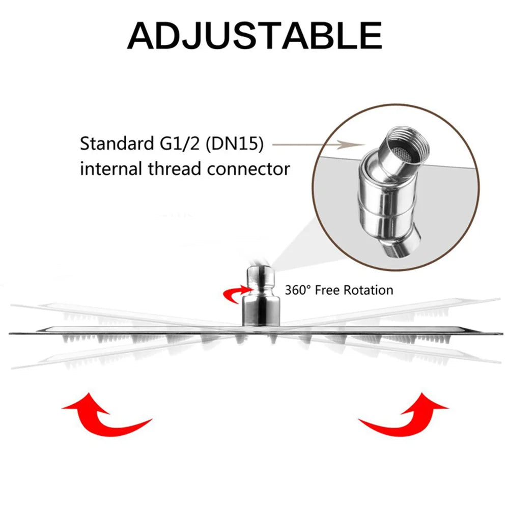 مجموعة رأس دش DecorBites™ مربعة الشكل مقاس 10 بوصات مع خرطوم من الفولاذ المقاوم للصدأ