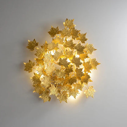 DecorBites™ LED Golden Maple Leaves Wall Sconce for Bedroom and Corridor
