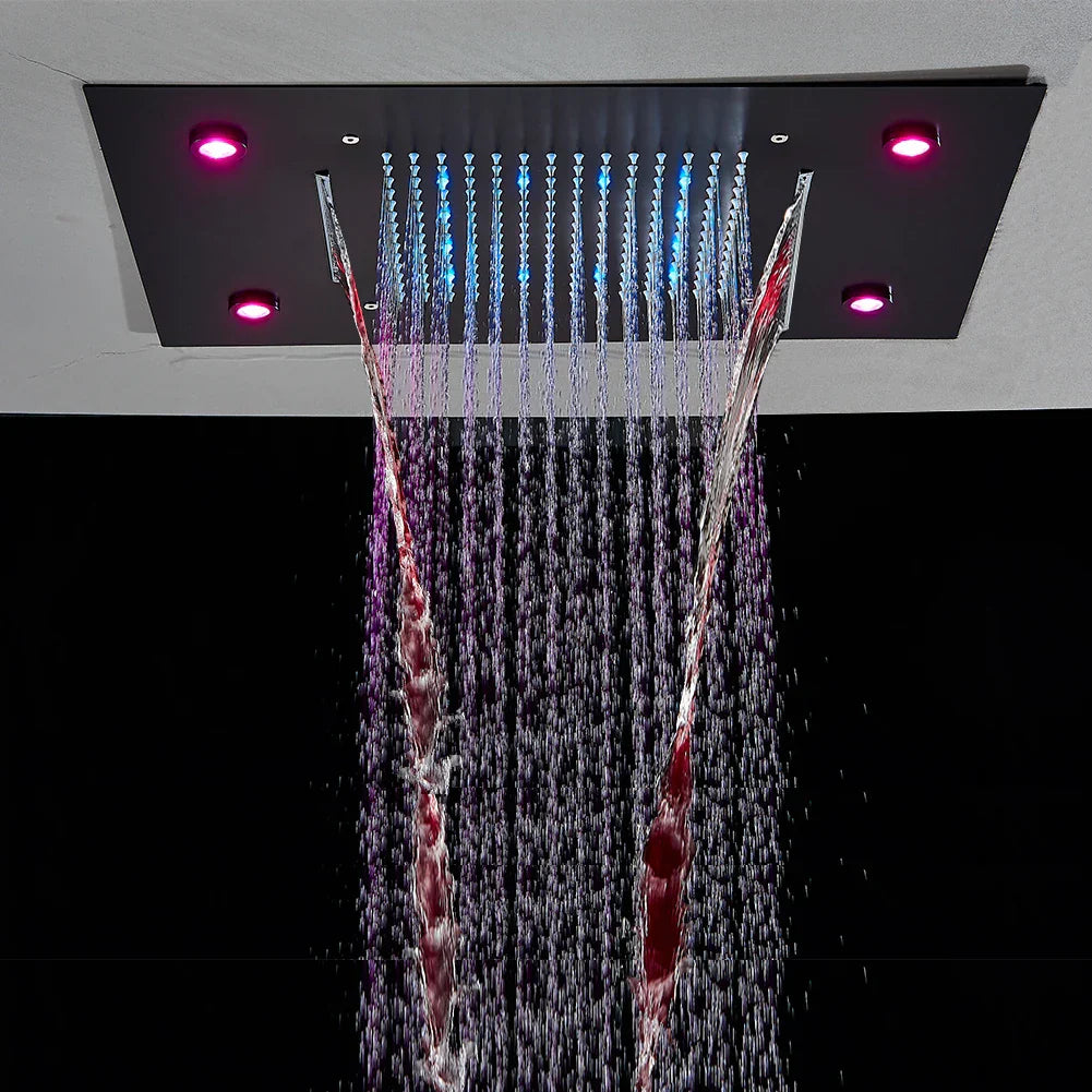 DecorBites™ LED Rainfall Shower Head Ceiling Mount Large Size for Bathroom Shower