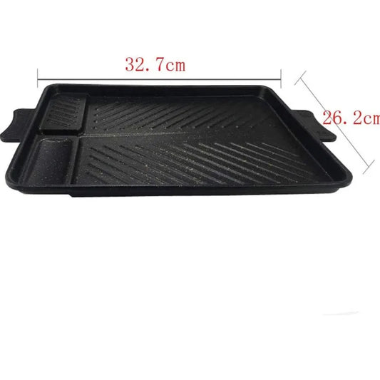 DecorBites™ Korean Grill Pan: Non-stick Smokeless BBQ Tray for Indoor/Outdoor Grilling