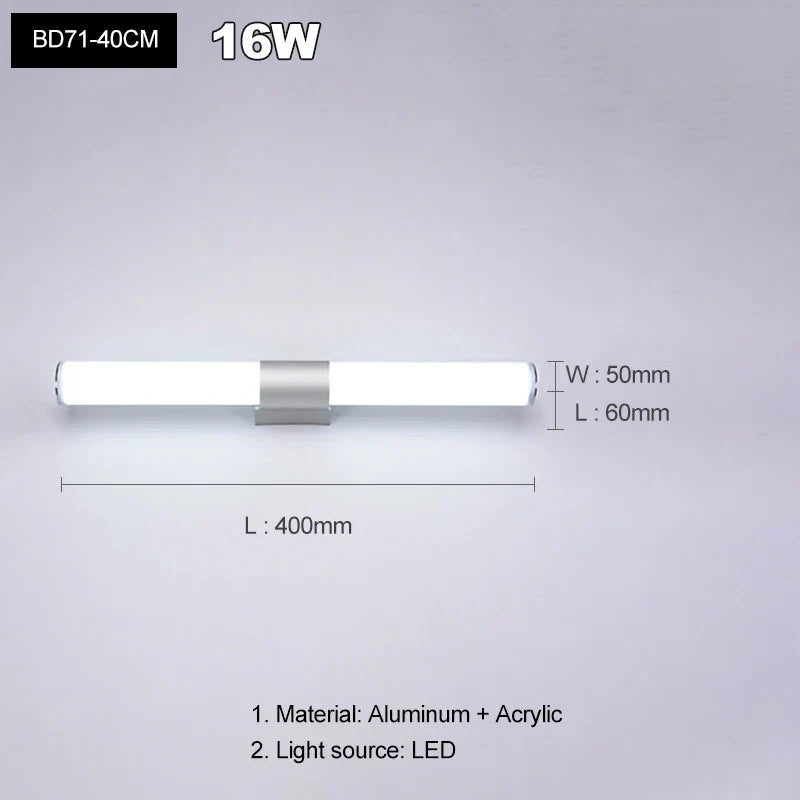 DecorBites™ LED Acrylic Wall Lamp for Bathroom & Bedroom, Modern Simplicity, Anti-fog Sconces