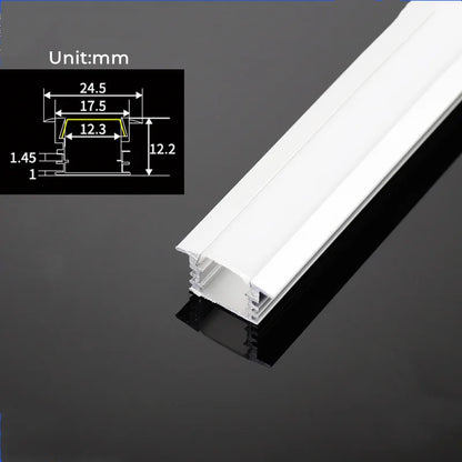 قناة DecorBites™ 0.5 متر U/YW من الألومنيوم مع غطاء حليبي لإضاءة شريط LED