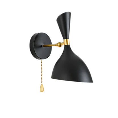 مصابيح حائط نورديك باللونين الأسود والأبيض من DecorBites™ مع مفتاح، إضاءة ديكورية صناعية حديثة لغرفة المعيشة