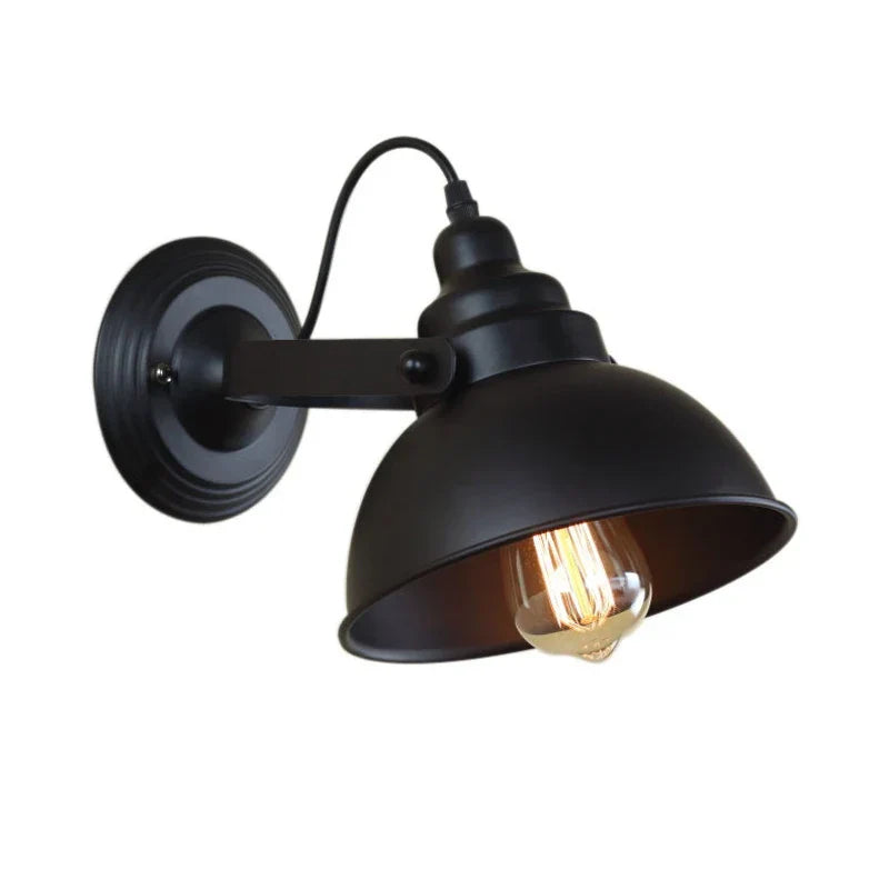DecorBites™ Industrial Black Wall Sconce E27 Wall Lamp for Indoor Lighting, Adjustable Retro Loft Bedside