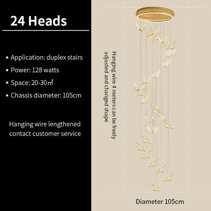 DecorBites™ Butterfly Staircase Pendant Lights Loft Style Lamps