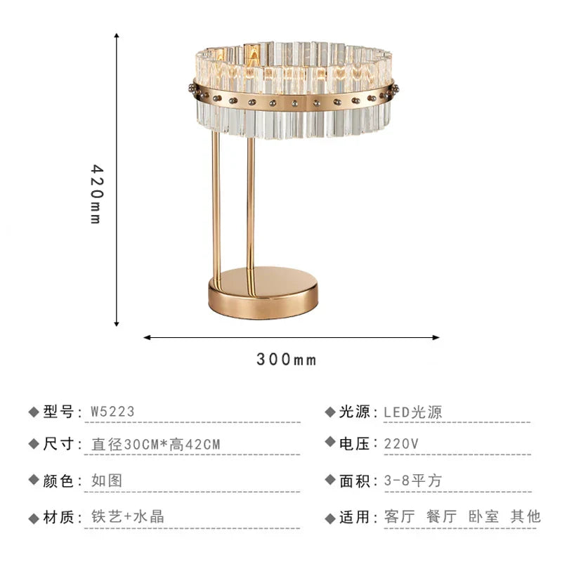 DecorBites™ Crystal Table Lamp: Nordic Light Luxury Design for Bedroom Bedside