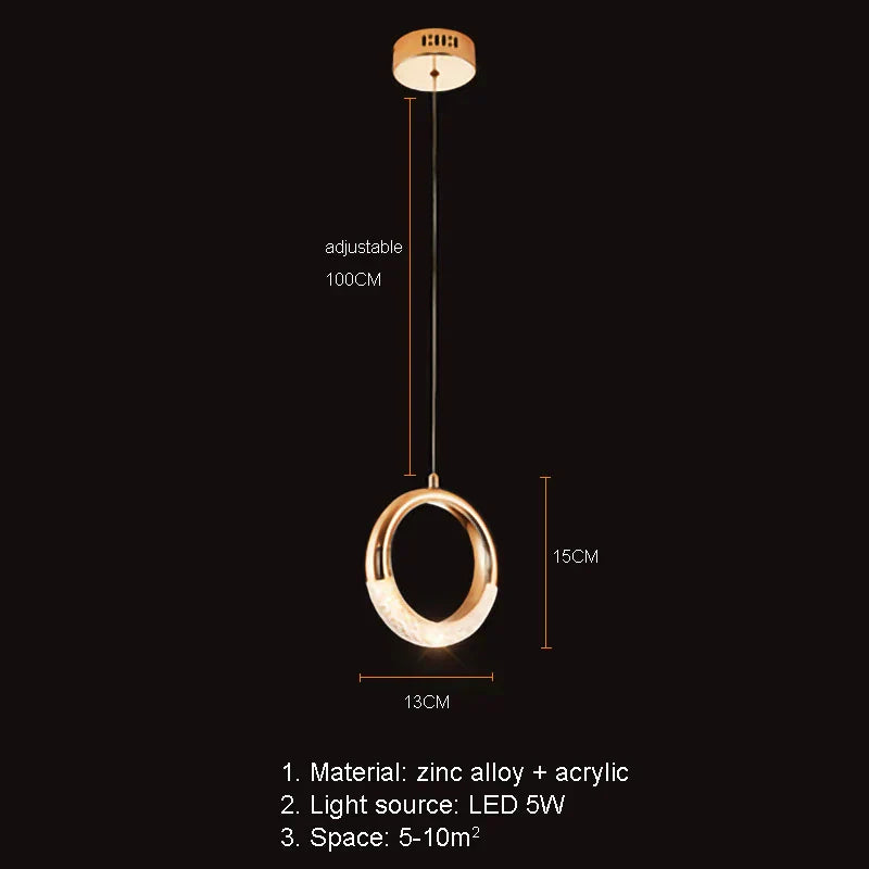 DecorBites™ Gold LED Pendant Light - Elegant Adjustable Chandelier for Indoor Home decor