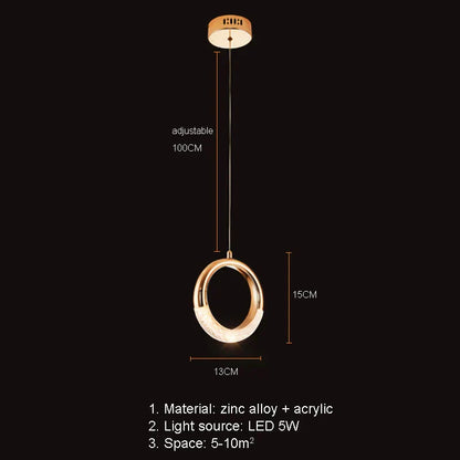 DecorBites™ Gold LED Pendant Light - Elegant Adjustable Chandelier for Indoor Home decor