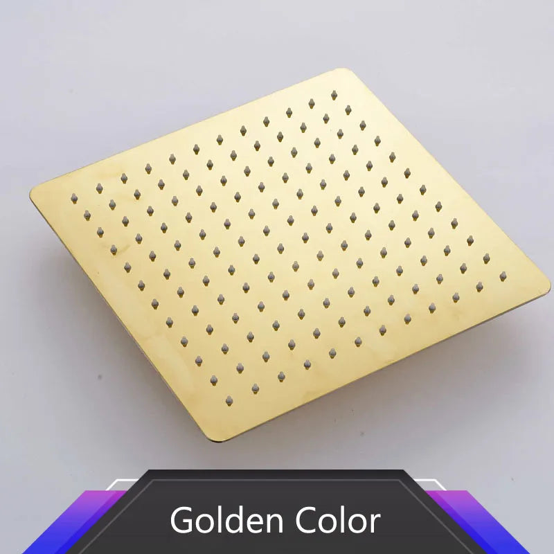 رأس دش مطري رفيع للغاية من DecorBites™ مقاس 16 بوصة من الفولاذ المقاوم للصدأ، كروم - تدفق كبير