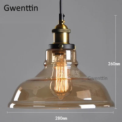 DecorBites™ Industrial Glass Pendant Light for Modern Home Decor