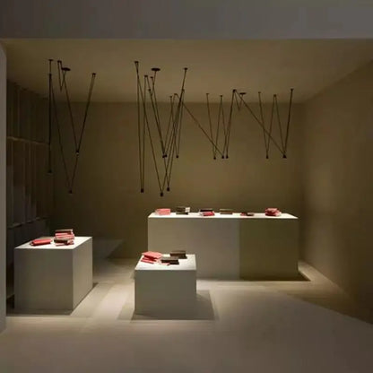 Lámpara colgante lineal geométrica negra DecorBites™ para dormitorio, sala de estar, bar, hotel