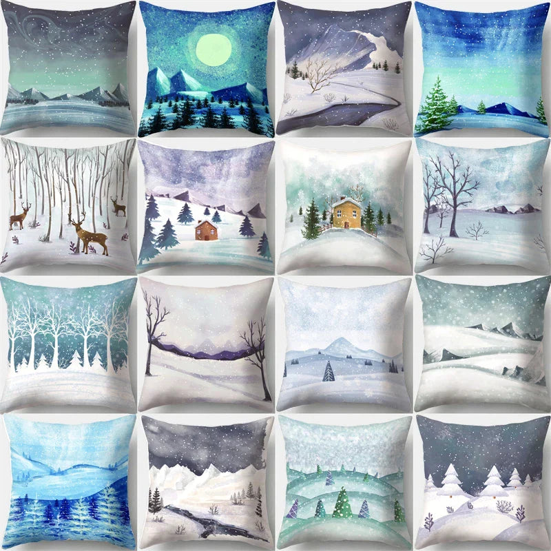 DecorBites™ Christmas Deer Snow Pillow Case