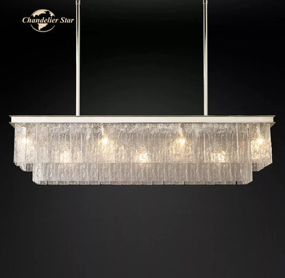 DecorBites™ LED Glace Rectangular Chandelier Light for Dining Kitchen Living Room
