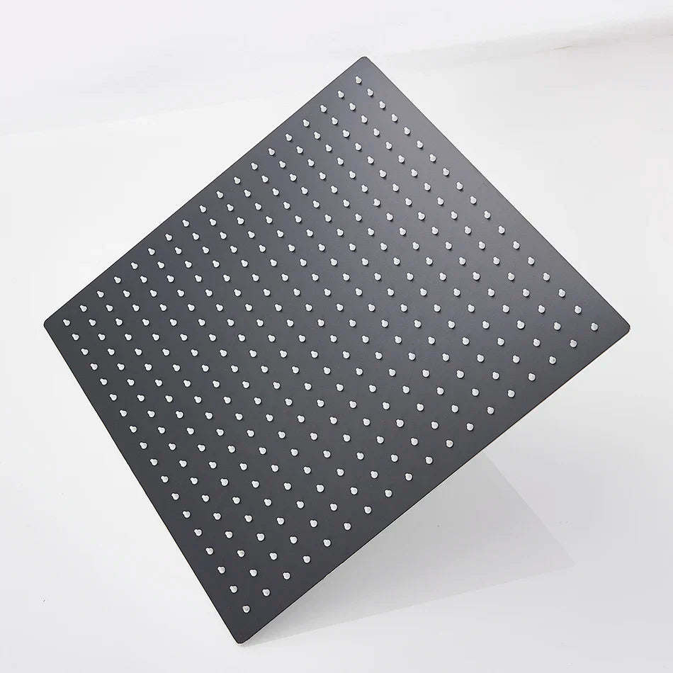 DecorBites™ 16 Inch Stainless Steel Chrome Square Rainfall Shower Head for Bathroom