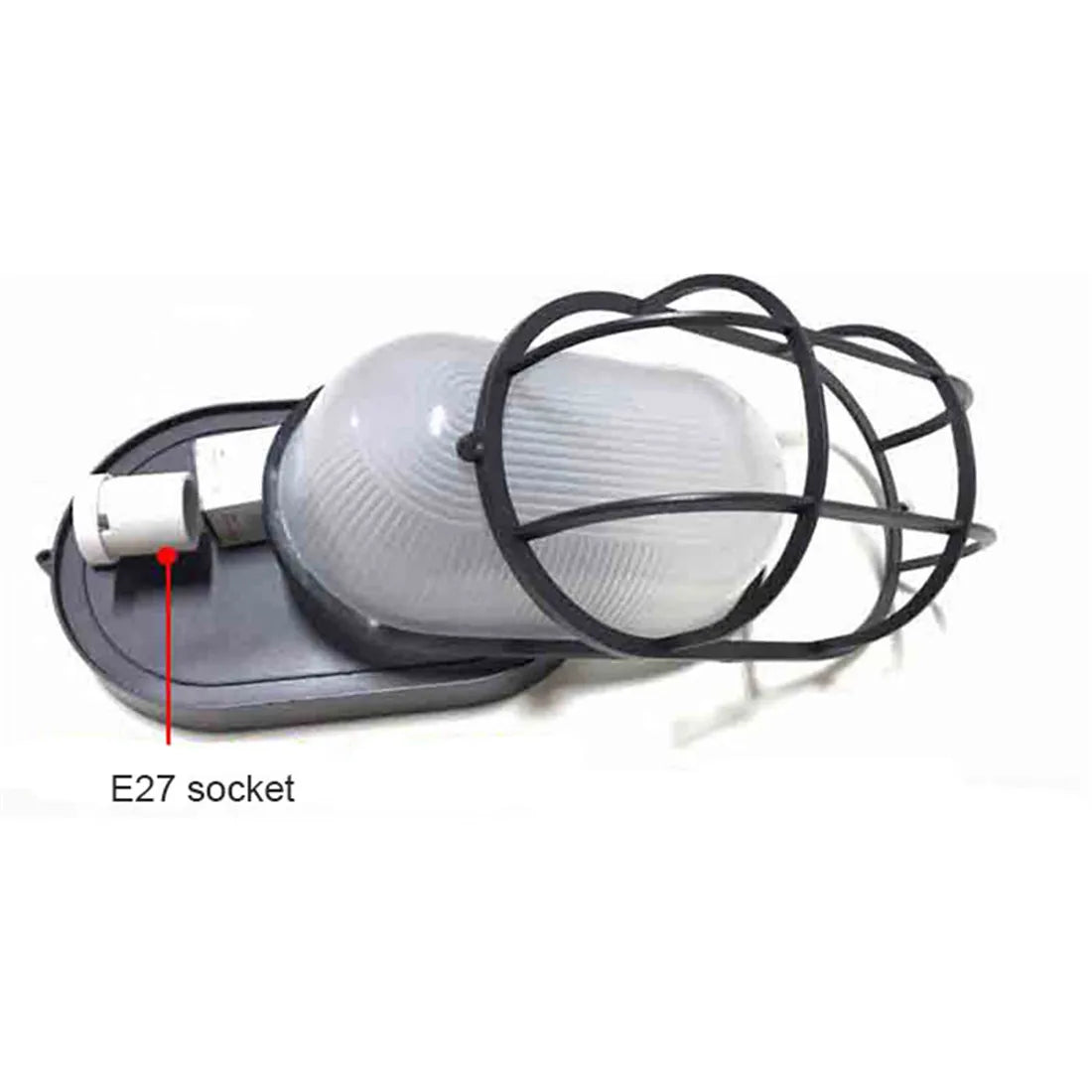 DecorBites™ Black Bulkhead Wall Lantern Exterior Wall Light - Security Sconce for Porch & Patio