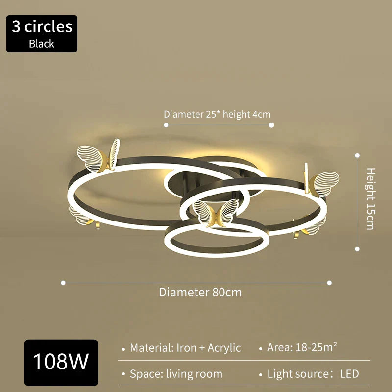 Lámpara de Techo LED Mariposa Luxe™ Decorbites: Atmósfera Moderna, Brillante y Elegante