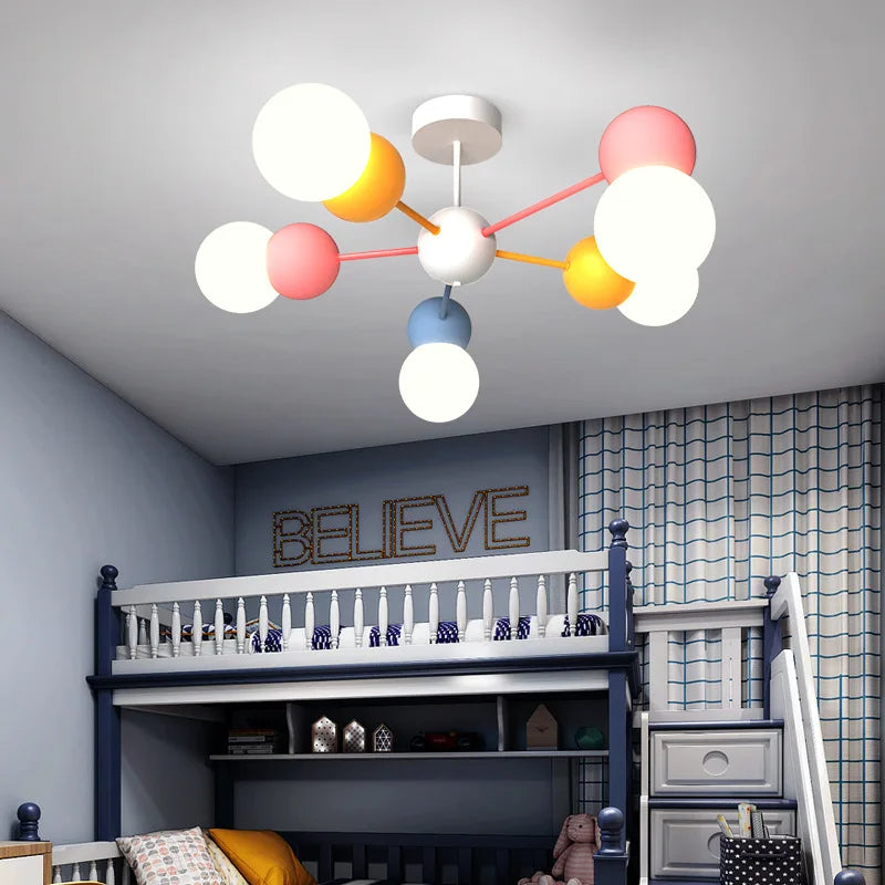 DecorBites™ Cute Cartoon LED Chandelier Light for Kids Bedroom and Nursery