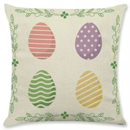 DecorBites™ Easter Rabbit Eggs Linen Pillowcase 45*45CM