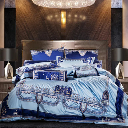 Decobites European Brocade Bedding Set with Jacquard Embroidery, Egyptian Cotton Material