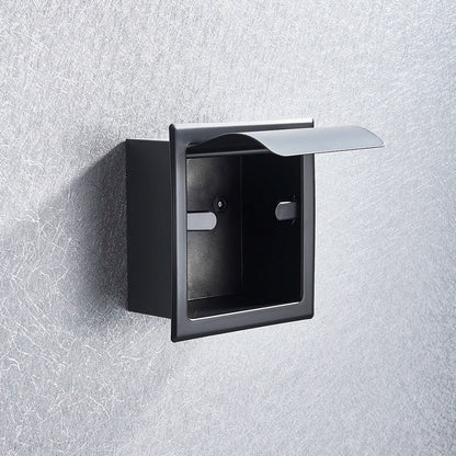 DecorBites™ Bathroom Paper Holder Matte Black/Chrome Wall-Mounted Towel Rack & Roll Paper Box