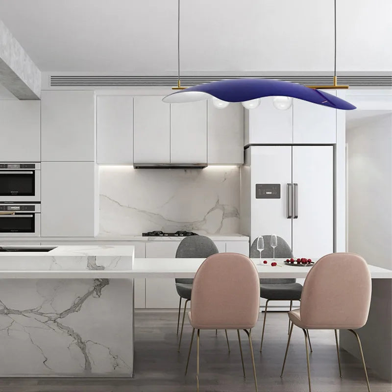 DecorBites™ Glass Bubble Chandelier LED Nordic Design for Home Room in Blue