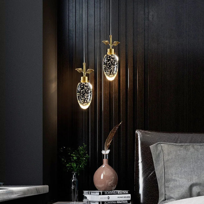 Lámpara de techo colgante de cristal dorado Decorbites™ para sala de estar y cocina estilo art déco LED