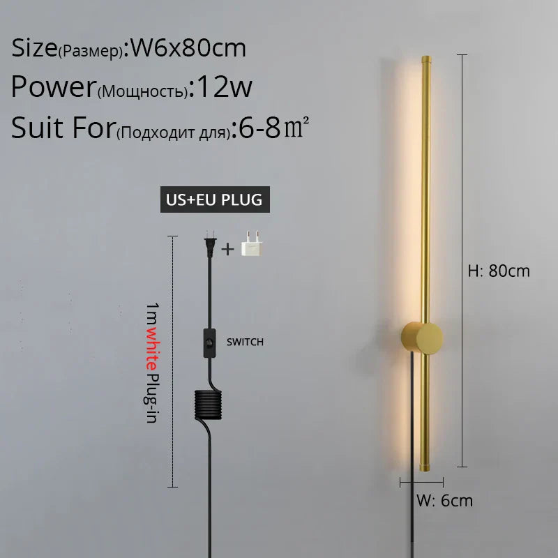 ديكوربايتس™ مصباح حائط LED أسود لغرفة المعيشة وغرفة النوم