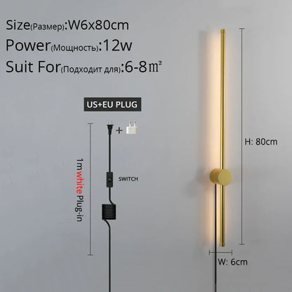 ديكوربايتس™ مصباح حائط LED أسود لغرفة المعيشة وغرفة النوم