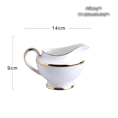 Jarra de leche DecorBites™ de porcelana fina: elegante jarra de cerámica para crema, té, café o espresso.