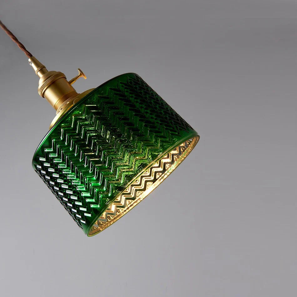 DecorBites™ Green Glass LED Pendant Light - Stylish Lighting Fixture for Modern Interiors