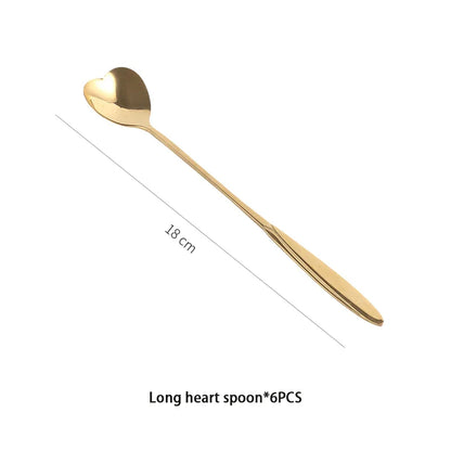 DecorBites™ Gold Flower Stainless Steel Teaspoons Set for Coffee, Desserts, and Ice Cream