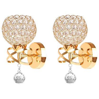 DecorBites™ Crystal Wall Lamp Sconce E14 Retro Industrial Light Fixture for Home Living Room