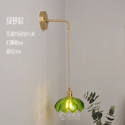 DecorBites™ Green Glass Hanging Lamp - Copper Nordic Modern Pendant Lights for Bedroom, Bar, Restaurant