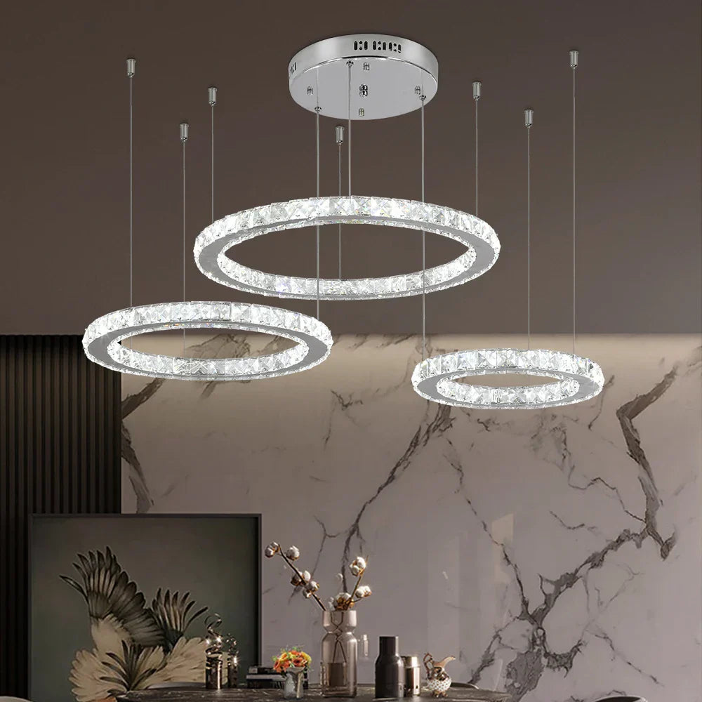 Lámparas de araña LED de cristal DecorBites™: Lámpara colgante moderna para sala de estar.