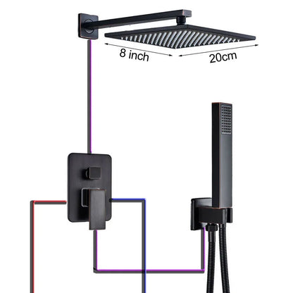 DecorBites™ Black Bronze Shower Faucet Set with Rainfall Mixer Tap & 2-ways Valve