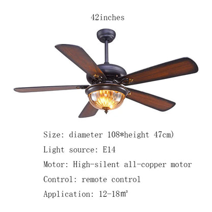 مروحة سقف تيفاني من ديكوربايتس™ مقاس 52 بوصة مع جهاز تحكم عن بعد وتصميم أوراق خشبية