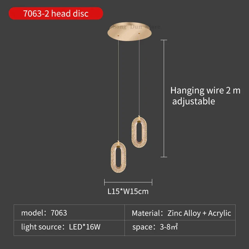 DecorBites™ Duplex Crystal Chandelier: Luxury Cantilevered Pendant Light for Villa Living Room & Staircase