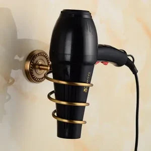 DecorBites™ Brass Bathroom Set: Robe Hook, Paper Holder, Towel Bar, Soap Basket.