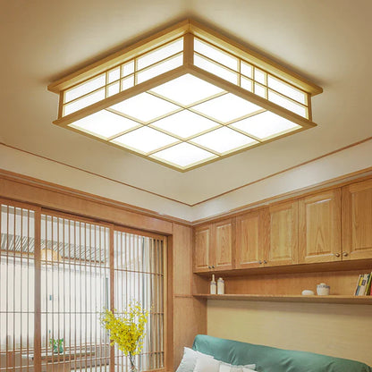 DecorBites™ Japanese Tatami Wood Ceiling Light LED, Dining Bedroom Study Room Lighting