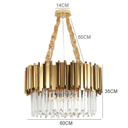 DecorBites™ Gold Metal Crystal Chandelier Pendant with G9 Led Bulb
