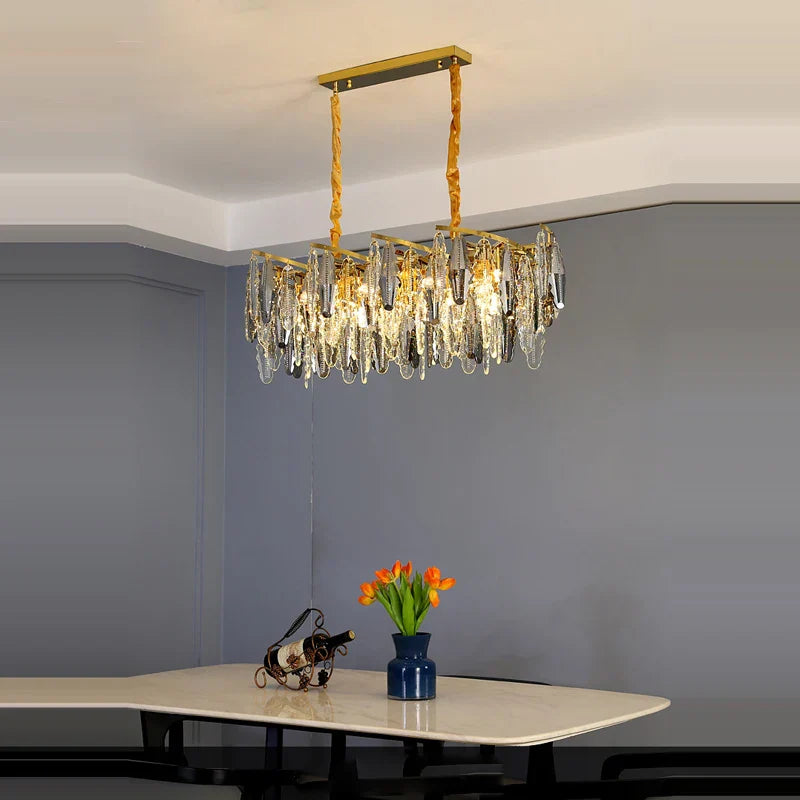 DecorBites™ Art Deco LED Crystal Chandelier Lighting for Foyer