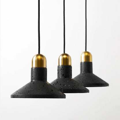 ديكوربايتس™ مصباح معلق من الترافرتين الأسود والأسمنتي من الترافرتين الصناعي