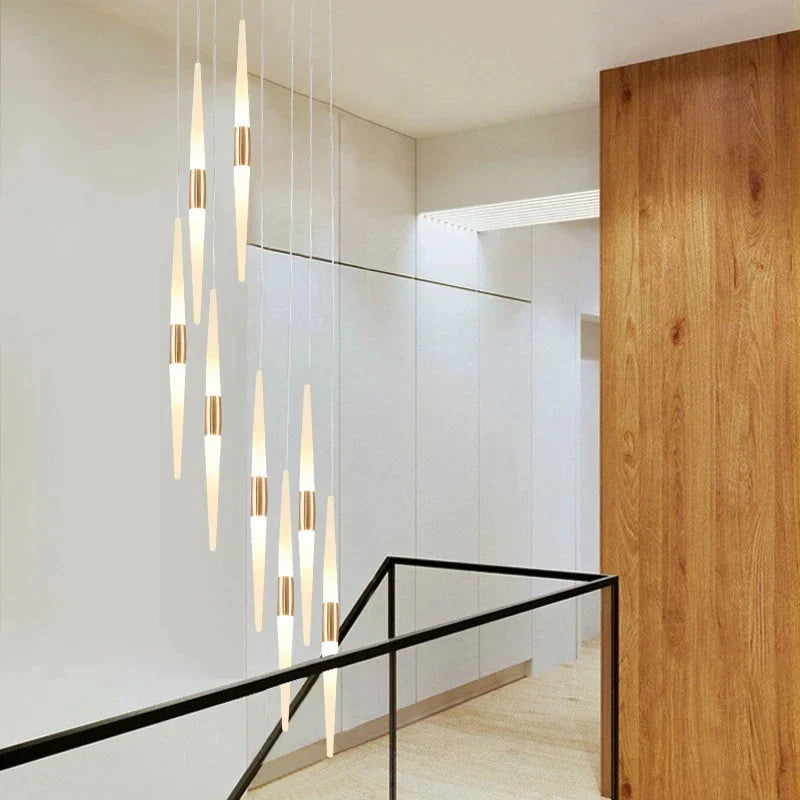 DecorBites™ LED Chandelier: Stunning Loft Living Room Bedroom Kitchen Ceiling Light, Long Hanging Fixture