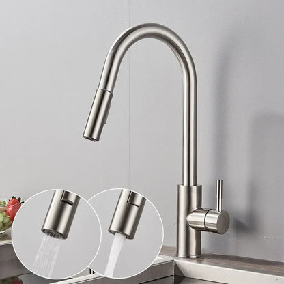 DecorBites™ Gold Brass Kitchen Faucet Rotatable Mixer Tap Single Handle Hot&Cold Water