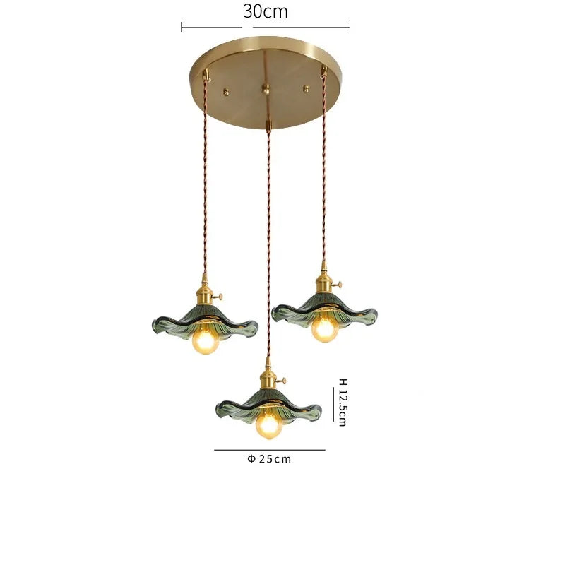 DecorBites™ Green Glass Hanging Light: Modern LED Pendant Lamp for Living and Dining Room