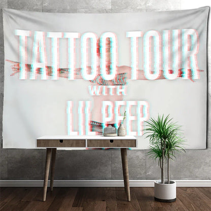 Decobites Lil Peep Rapper Tapestry Wall Hanging Tapiz 3D Printing Carpet - Bohemian Bedroom Decor