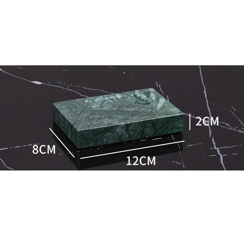 DecorBites™ Dark Green Marble Bathroom Set - Nordic Light Luxury Tray Toothbrush Holder Soap Dispenser Kit