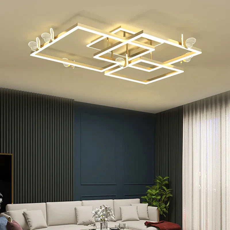 DecorBites™ Butterfly Ceiling Lamp: Modern Rectangular Living Room Light for Master Bedroom