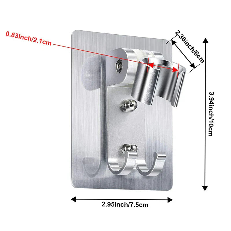 DecorBites™ Aluminum Showerhead Holder: Adjustable & Traceless Bathroom Accessory